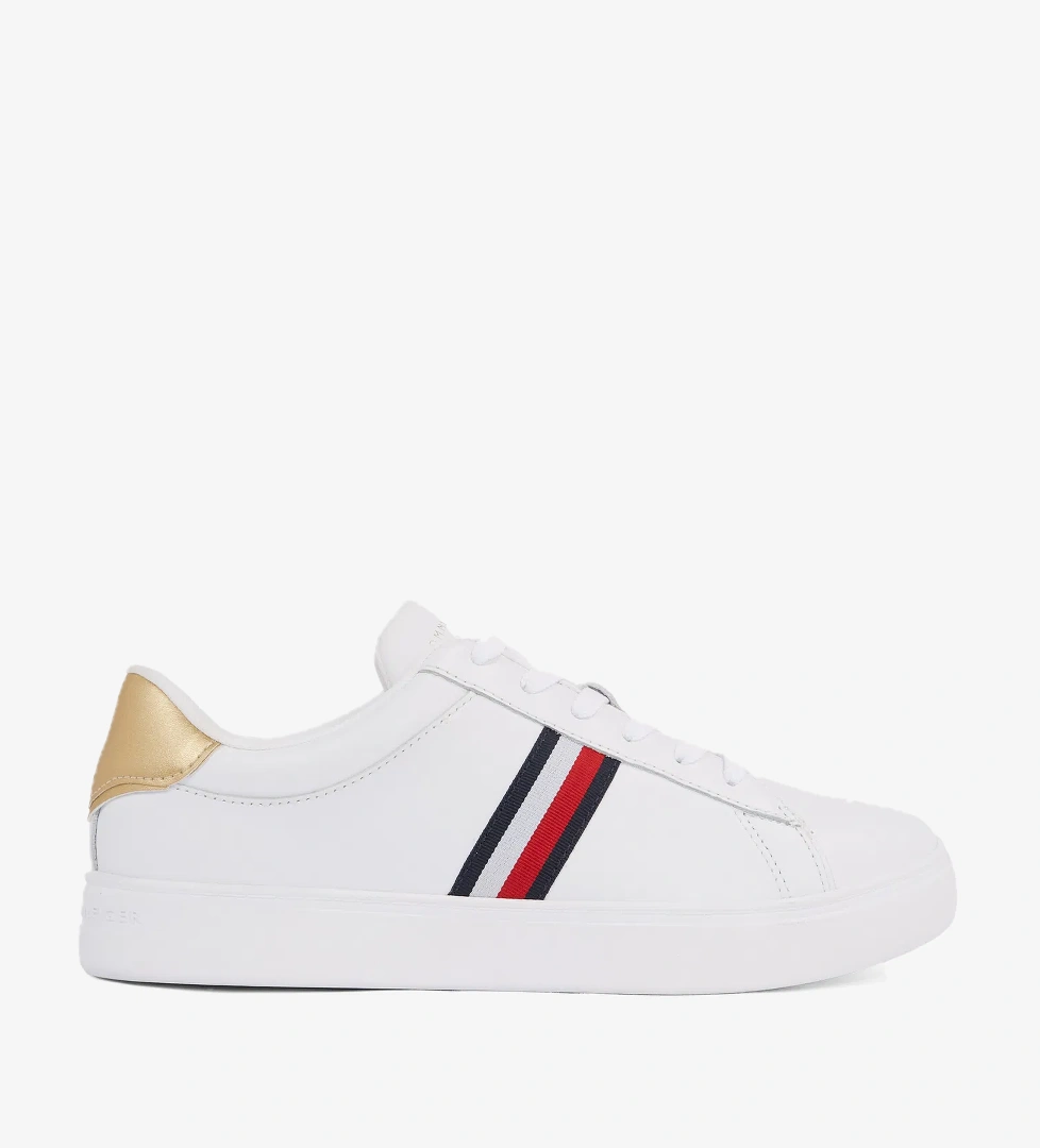 Tommy Hilfiger Essential Court Strps Kadın Beyaz Sneaker - Görsel 1