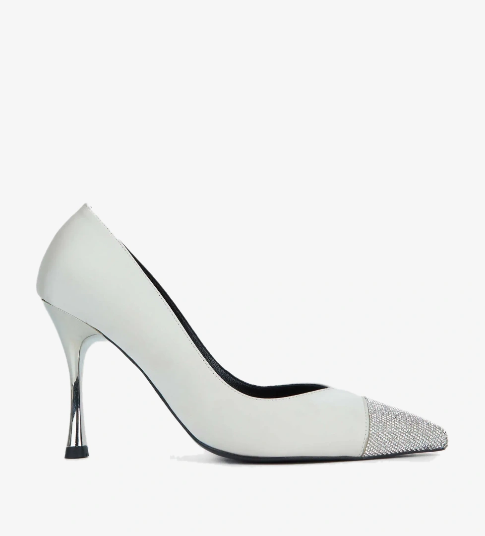 Tamer Tanca Kadın Tekstil Bej Topuklu Ayakkabı - Görsel 1