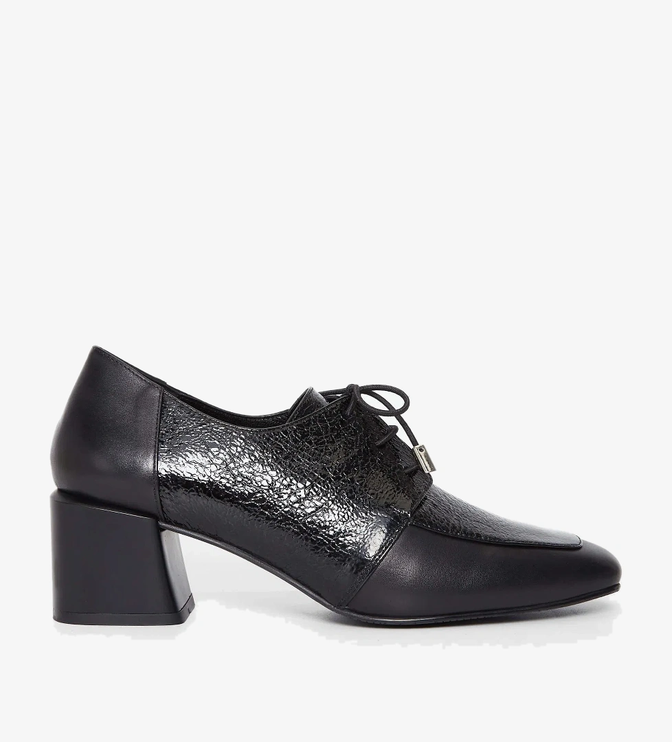 Tamer Tanca Tamer Tanca Kadın Hakiki Deri Siyah Rugan Topuklu Ayakkabı model görseli