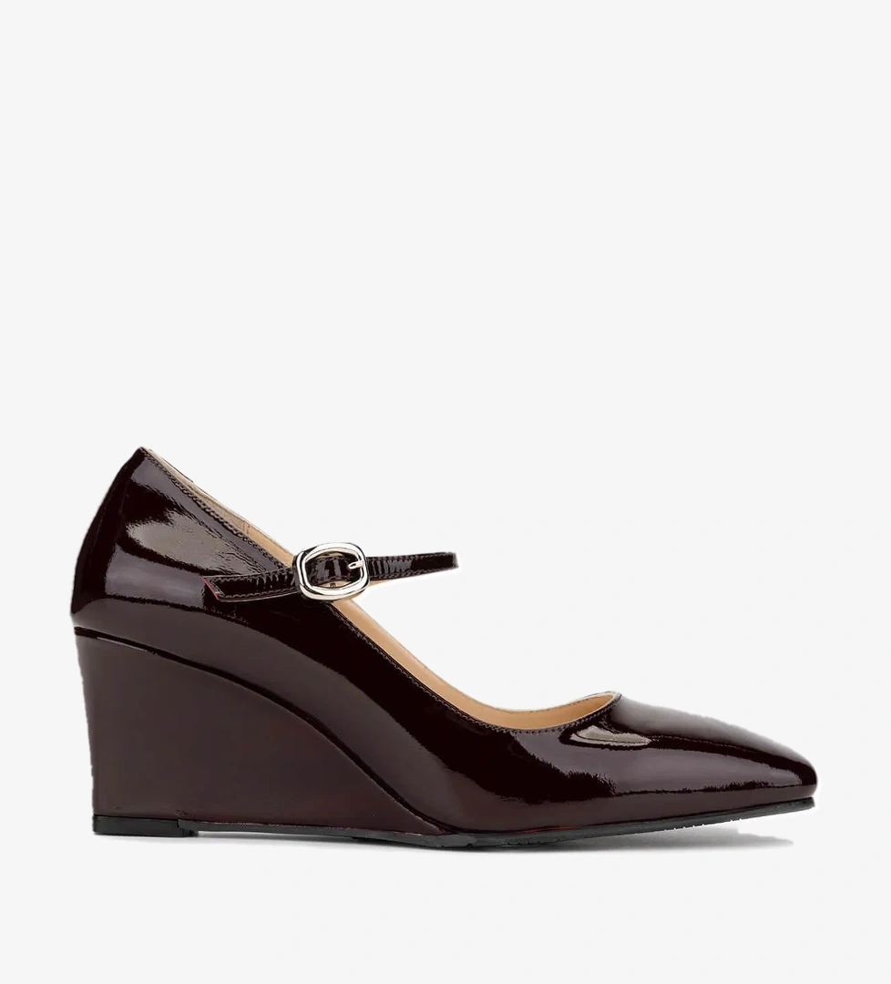 Tamer Tanca Kadın Hakiki Deri Bordo Topuklu Ayakkabı - Görsel 1