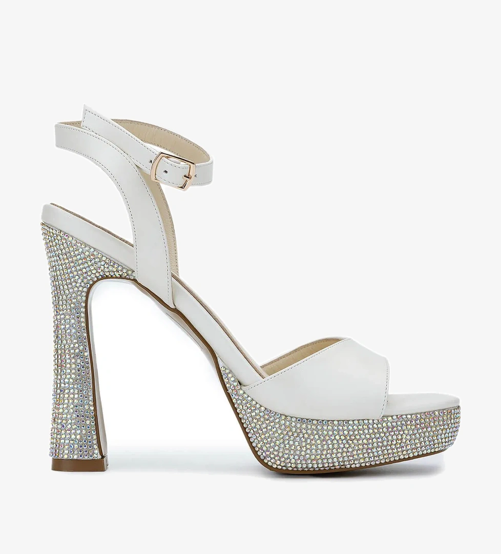 Tamer Tanca Kadın Vegan Beyaz Saten Topuklu Ayakkabı - Görsel 1