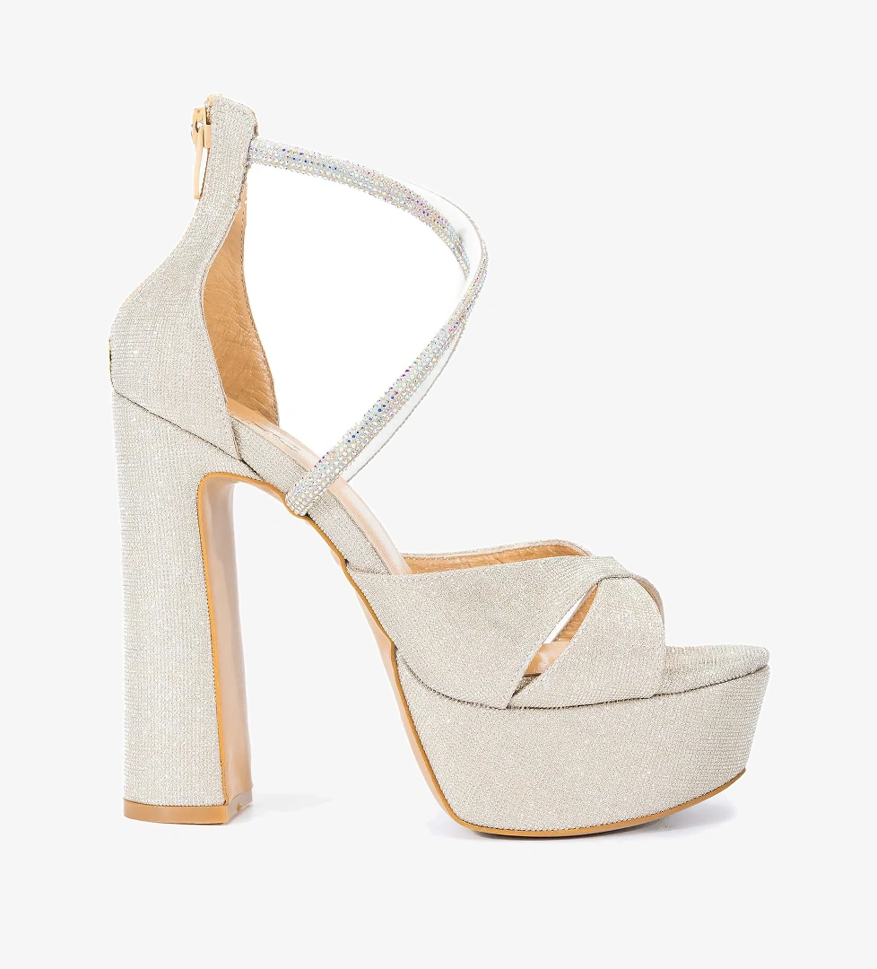 Tamer Tanca Kadın Hakiki Deri Altın Topuklu Ayakkabı - Görsel 1