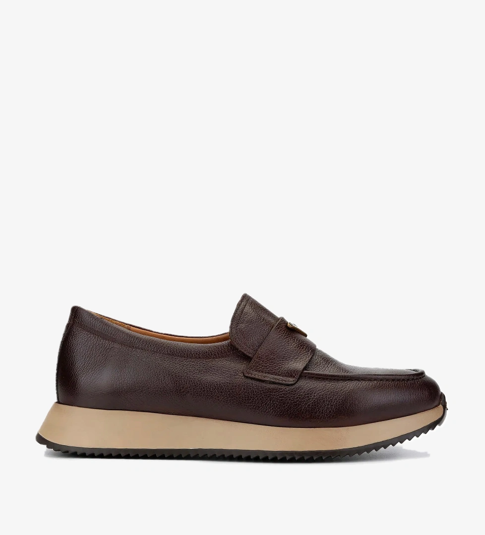 Tamer Tanca Tamer Tanca Erkek Hakiki Deri Kahverengi Loafer Ayakkabı model görseli