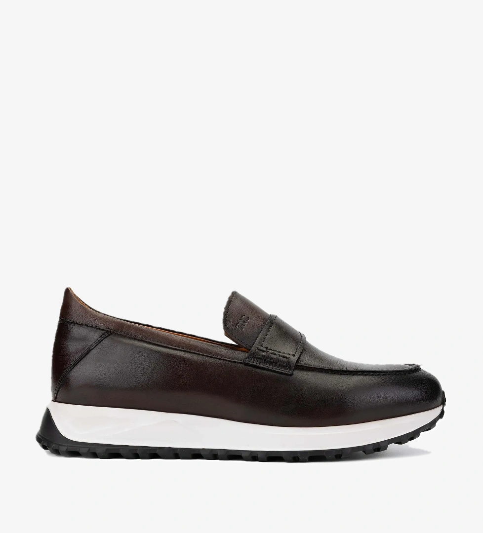 Tamer Tanca Erkek Hakiki Deri Kahverengi Loafer Ayakkabı - Görsel 1