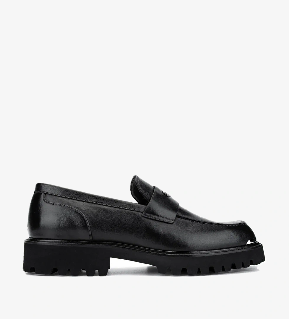 Tamer Tanca Tamer Tanca Erkek Hakiki Deri Siyah Deri Loafer Ayakkabı model görseli