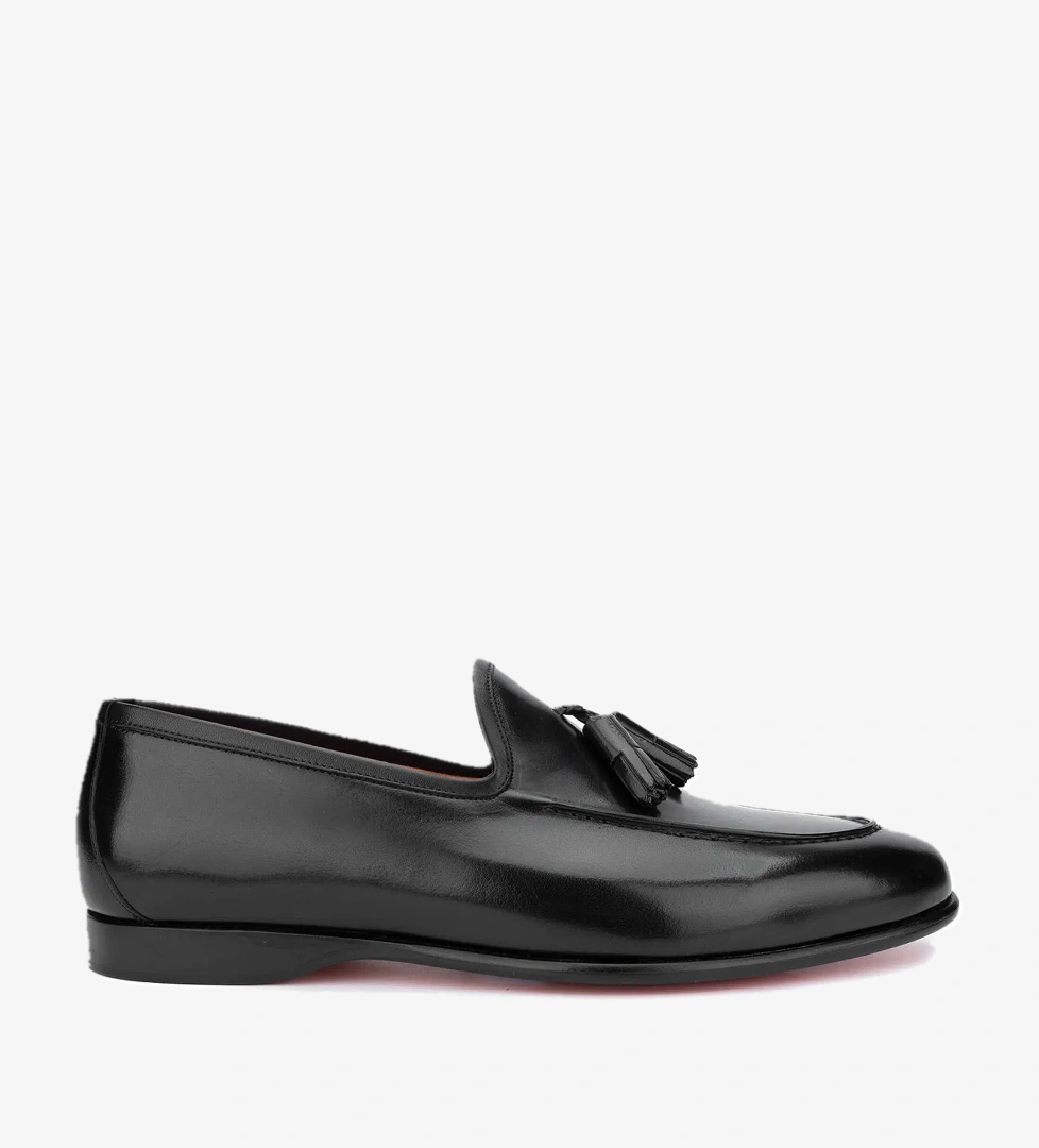 Tamer Tanca Tamer Tanca Erkek Hakiki Deri Siyah Loafer Ayakkabı model görseli