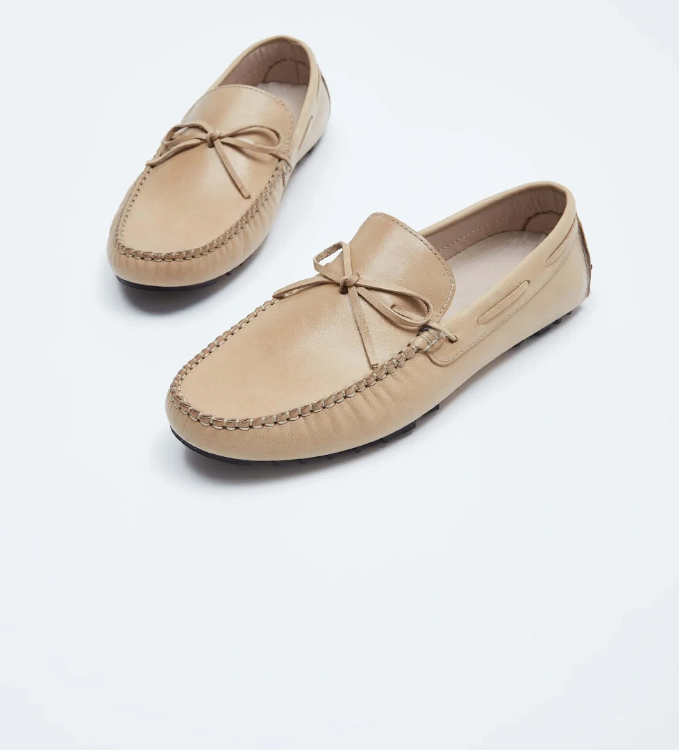 Tamer Tanca Tamer Tanca Erkek Hakiki Deri Bej Loafer Ayakkabı model görseli