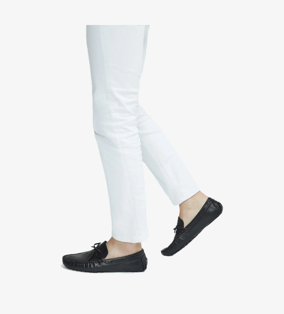 Tamer Tanca Erkek Hakiki Deri Siyah Loafer Ayakkabı - Görsel 1