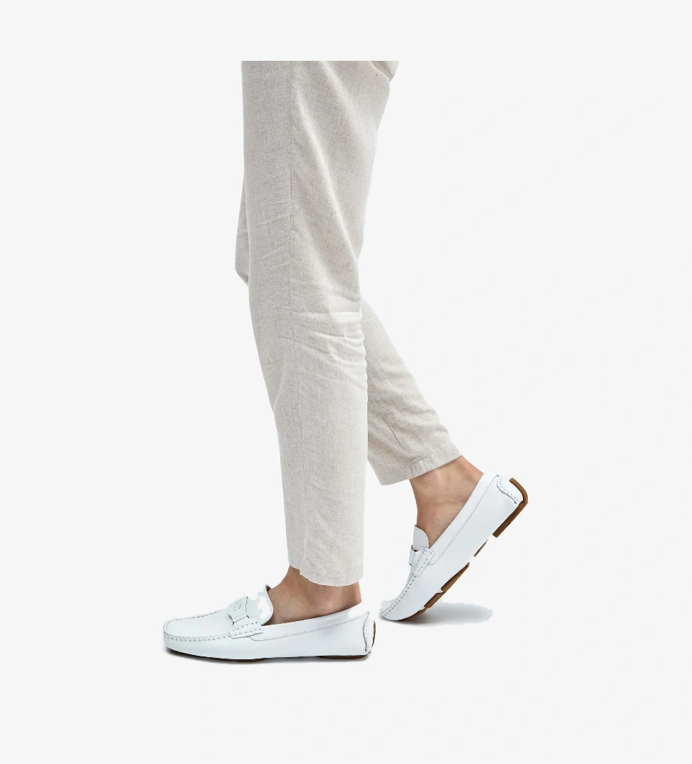 Tamer Tanca Erkek Hakiki Deri Beyaz Loafer Ayakkabı - Görsel 1