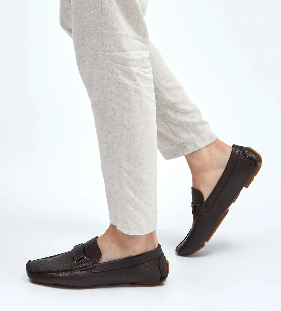 Tamer Tanca Tamer Tanca Erkek Hakiki Deri Kahverengi Floter Loafer Ayakkabı Casual Ayakkabı | FashFed Kahverengi - 1. görsel