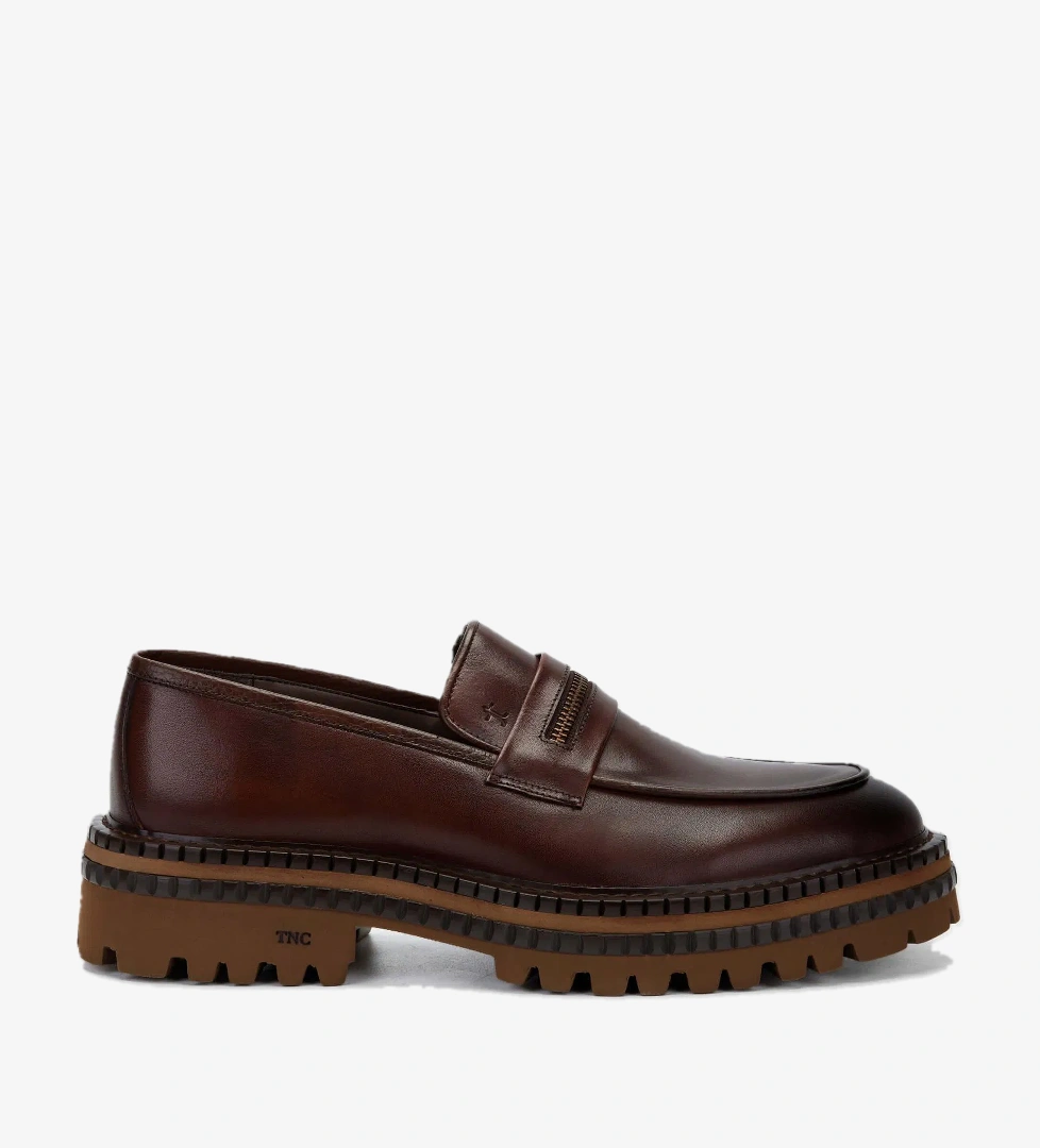 Tamer Tanca Erkek Hakiki Deri Kahverengi Loafer Ayakkabı - Görsel 1