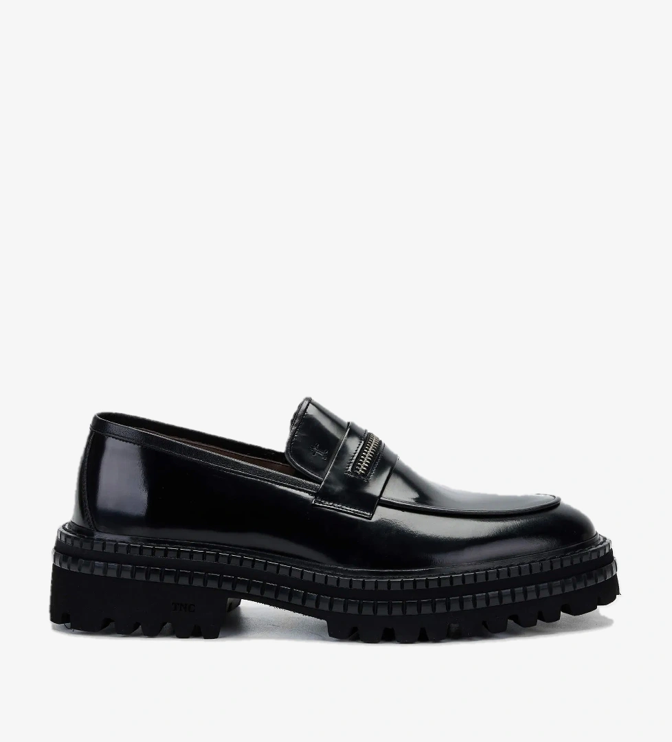 Tamer Tanca Tamer Tanca Erkek Hakiki Deri Siyah Açma Loafer Ayakkabı model görseli