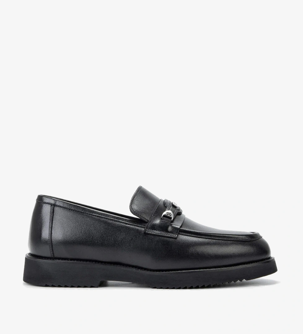 Tamer Tanca Erkek Hakiki Deri Siyah Loafer Ayakkabı - Görsel 1