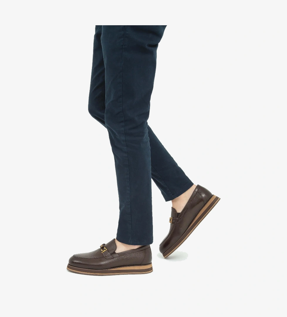 Tamer Tanca Erkek Hakiki Deri Kahverengi Loafer Ayakkabı - Görsel 1