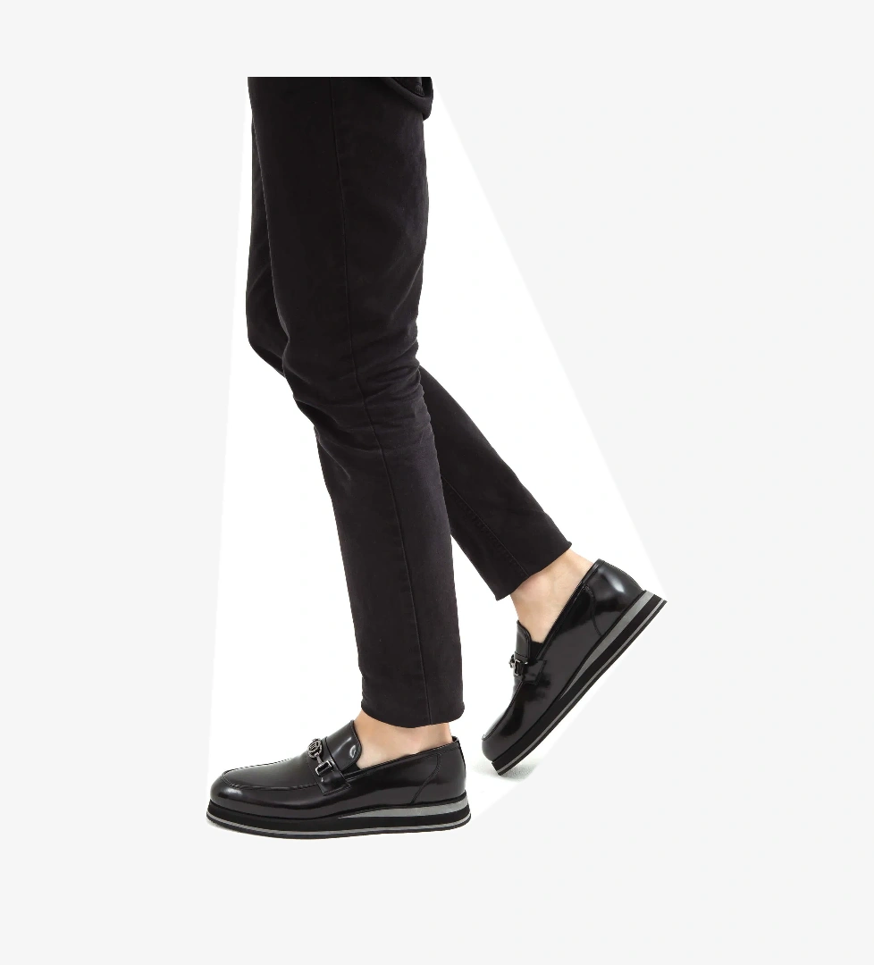 Tamer Tanca Erkek Hakiki Deri Siyah Açma Loafer Ayakkabı - Görsel 1