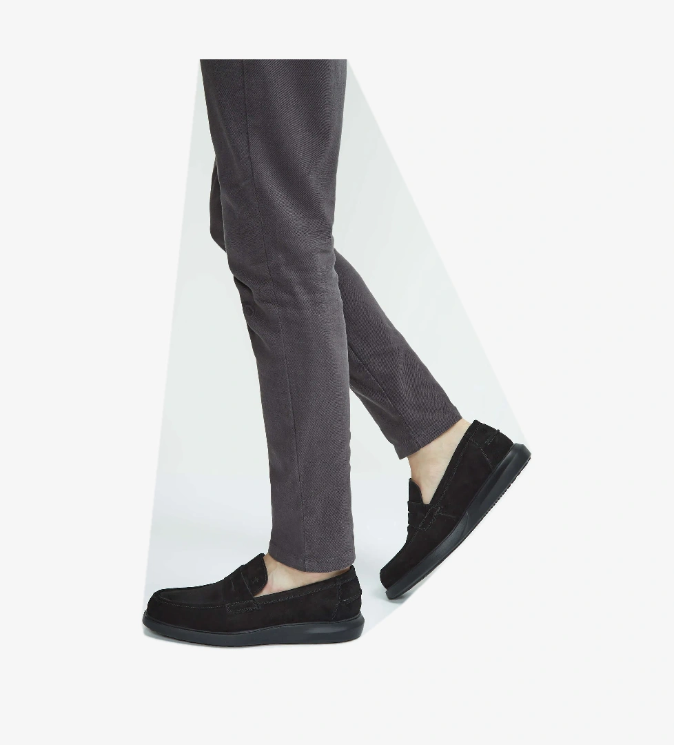 Tamer Tanca Tamer Tanca Erkek Hakiki Deri Siyah Süet Loafer Ayakkabı model görseli