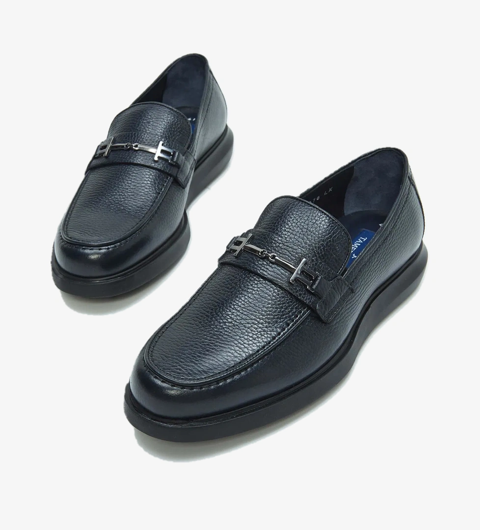 Tamer Tanca Tamer Tanca Erkek Hakiki Deri Lacivert Loafer Ayakkabı Casual Ayakkabı | FashFed Lacivert - 1. görsel