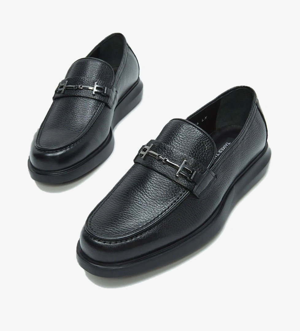 Tamer Tanca Tamer Tanca Erkek Hakiki Deri Siyah Loafer Ayakkabı model görseli
