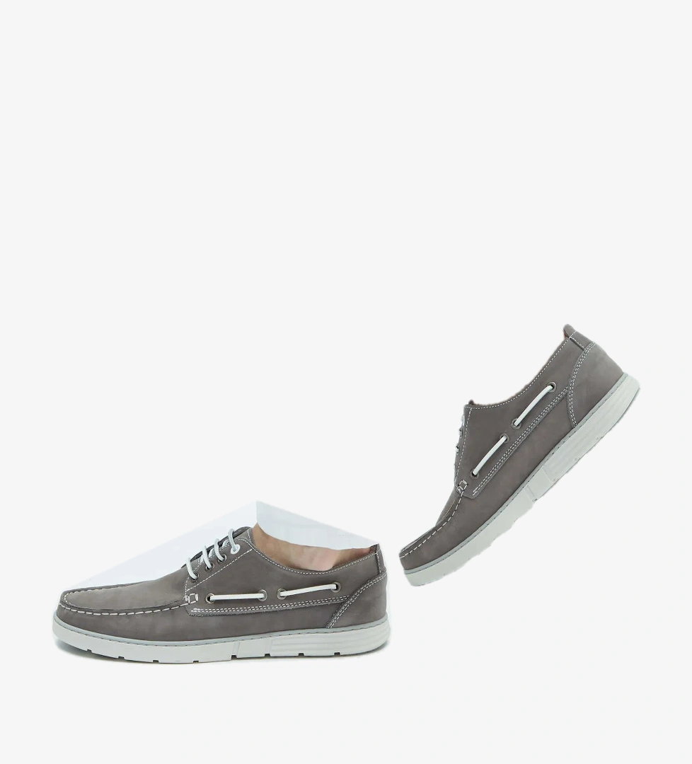 Tamer Tanca Erkek Hakiki Deri Gri Casual Ayakkabı - Görsel 1