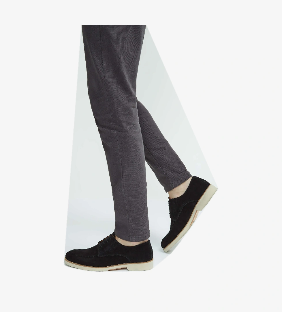 Tamer Tanca Erkek Hakiki Deri Siyah Süet Casual Ayakkabı - Görsel 1