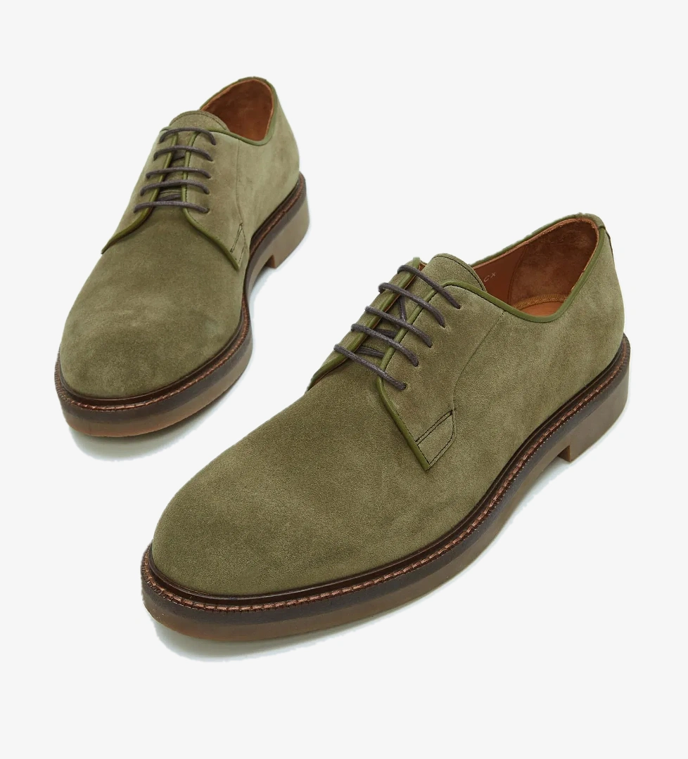 Tamer Tanca Erkek Hakiki Deri Yeşil Casual Ayakkabı - Görsel 1