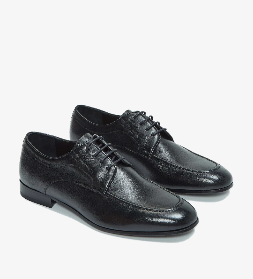 Tamer Tanca Erkek Hakiki Deri Siyah Deri Klasik Ayakkabı - Görsel 1