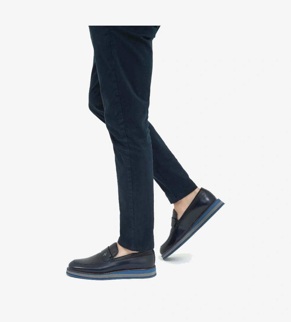 Tamer Tanca Tamer Tanca Erkek Hakiki Deri Lacivert Açma Casual Ayakkabı model görseli