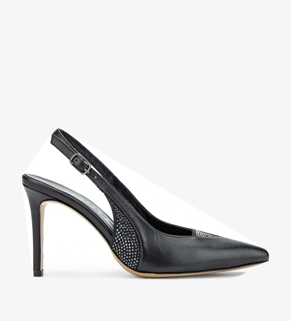 Tamer Tanca Tamer Tanca Kadın Hakiki Deri Siyah Deri Topuklu Ayakkabı model görseli