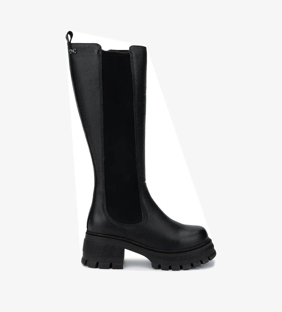 Tamer Tanca Kadın Hakiki Deri Siyah Floter Casual Çizme - Görsel 1