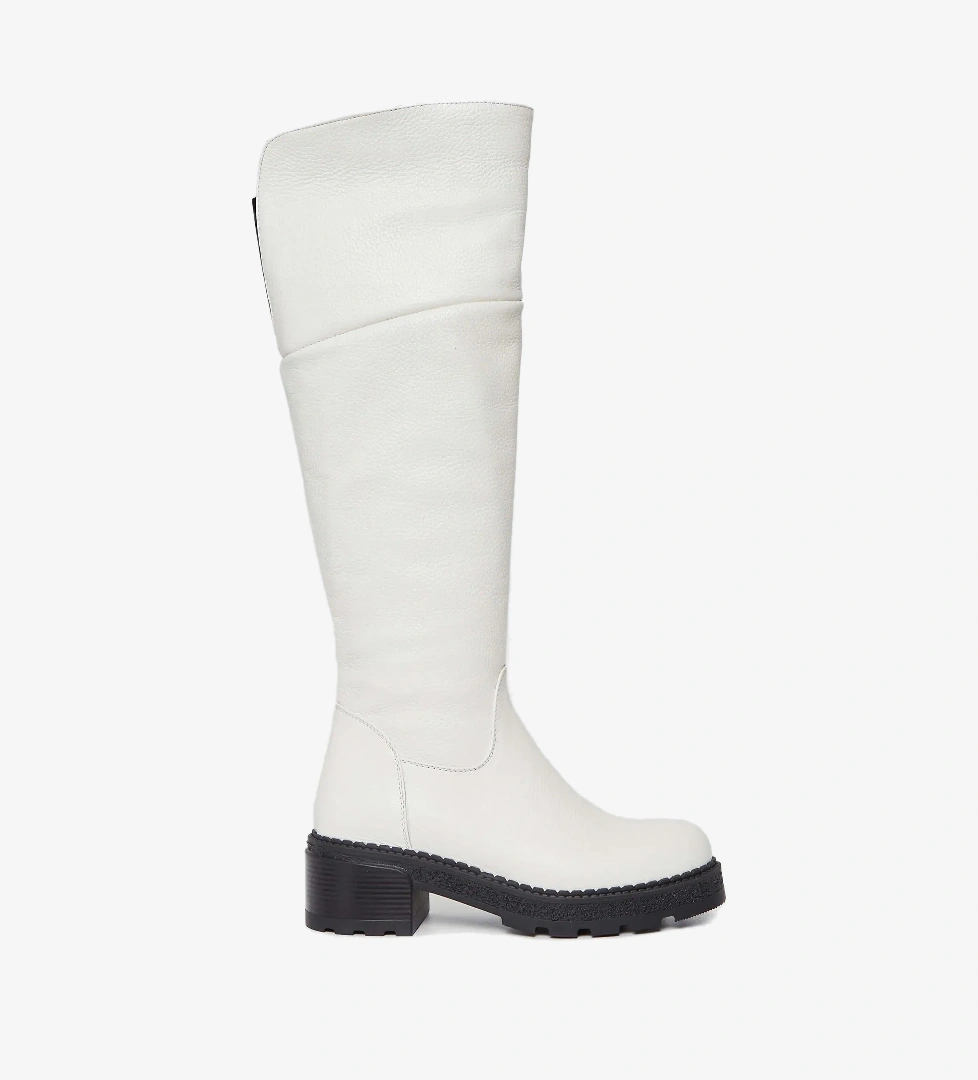 Tamer Tanca Kadın Hakiki Deri Kırık Beyaz Casual Çizme - Görsel 1
