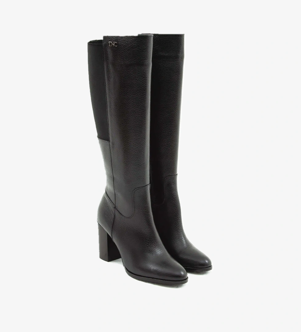 Tamer Tanca Kadın Hakiki Deri Siyah Klasik Çizme - Görsel 1