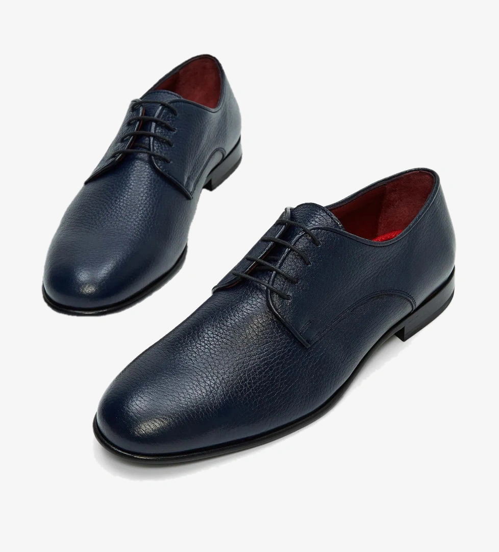 Tamer Tanca Erkek Hakiki Deri Lacivert Klasik Ayakkabı - Görsel 1