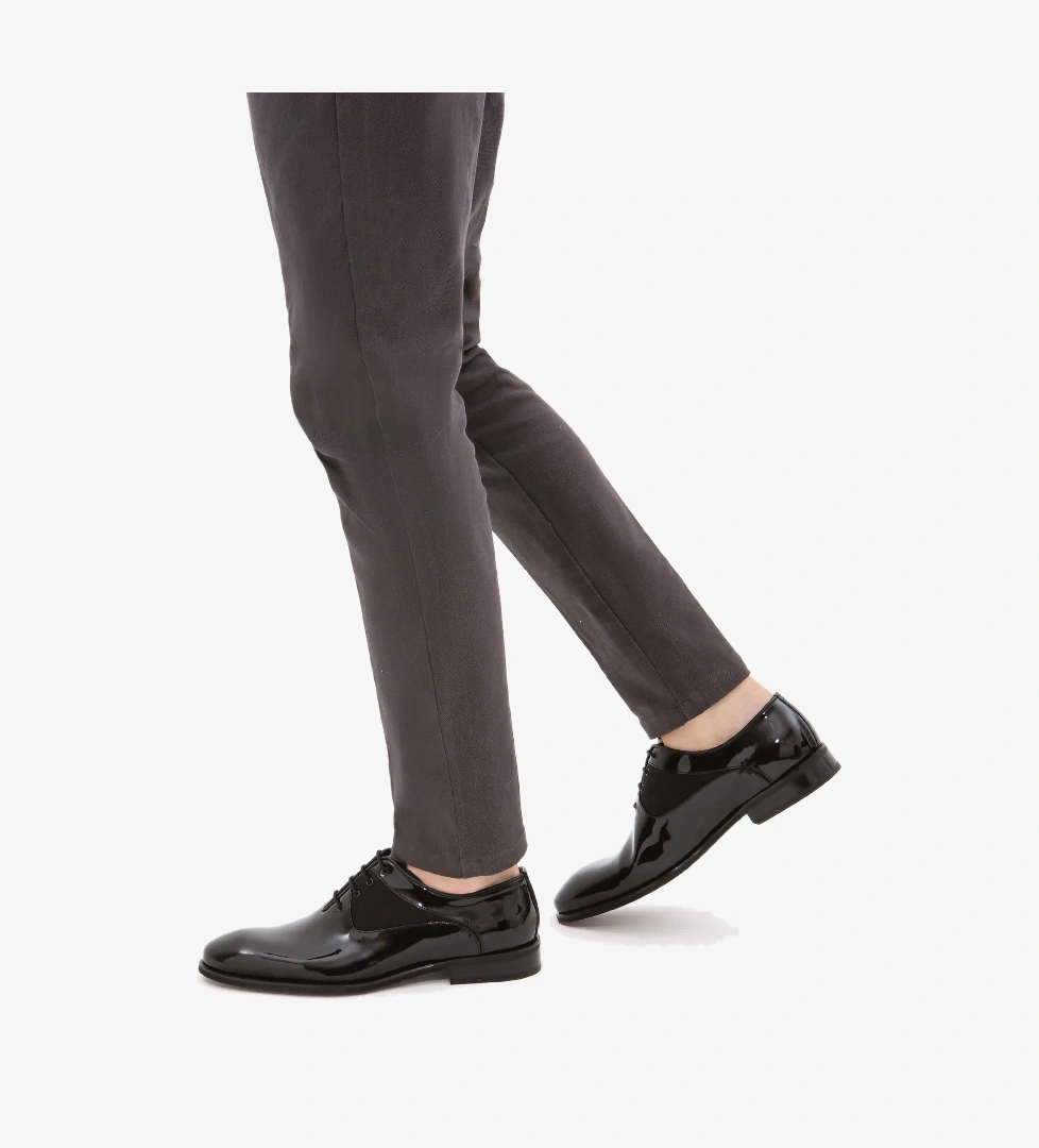 Tamer Tanca Tamer Tanca Erkek Hakiki Deri Siyah Rugan Klasik Ayakkabı model görseli