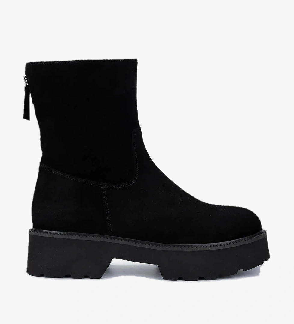 Tamer Tanca Tamer Tanca Kadın Hakiki Deri Siyah Süet Topuklu Bot model görseli