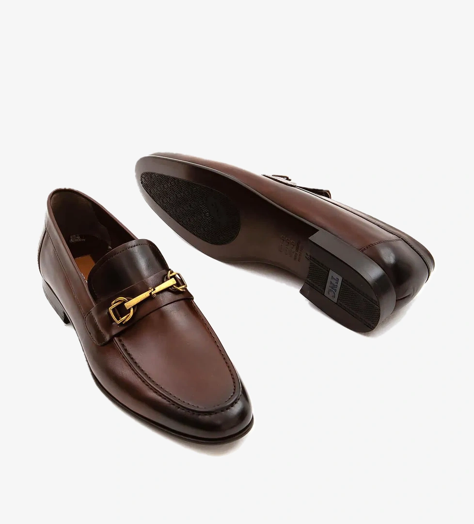 Tamer Tanca Erkek Hakiki Deri Kahverengi Makosen Ayakkabı - Görsel 1