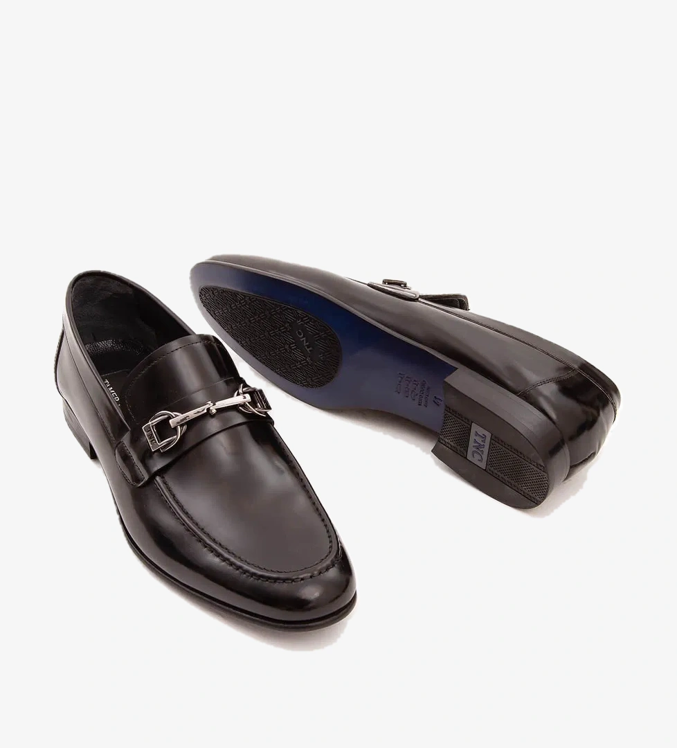 Tamer Tanca Tamer Tanca Erkek Hakiki Deri Siyah Açma Makosen Ayakkabı model görseli