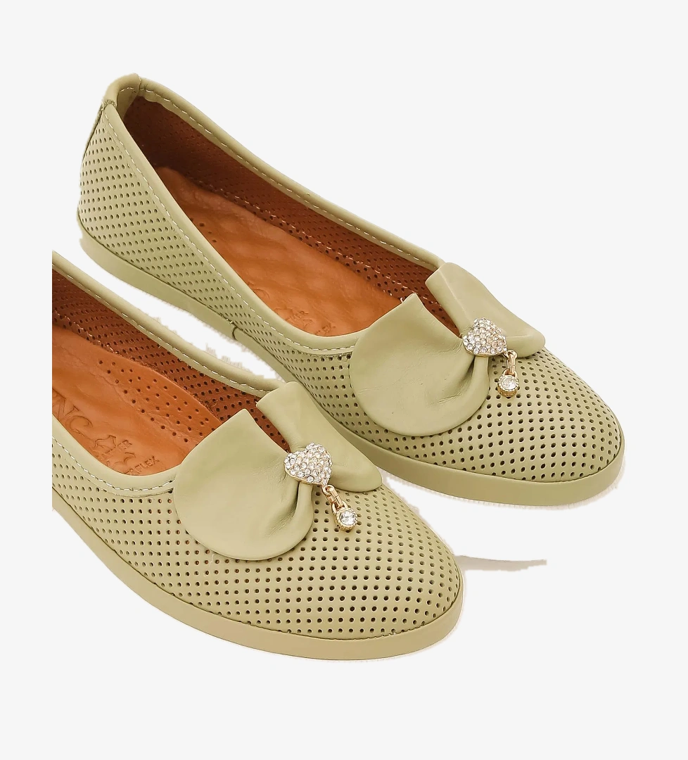 Tamer Tanca Tamer Tanca Kadın Hakiki Deri Yeşil Comfort Ayakkabı model görseli