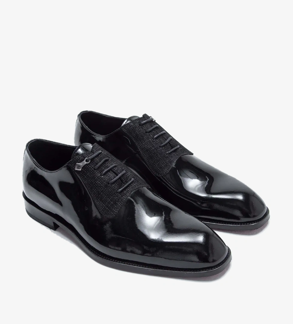 Tamer Tanca Erkek Hakiki Deri Siyah Rugan Klasik Ayakkabı - Görsel 1