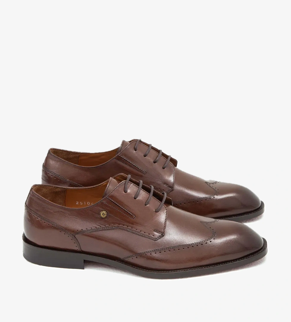 Tamer Tanca Erkek Hakiki Deri Taba Bufalo Klasik Ayakkabı - Görsel 1