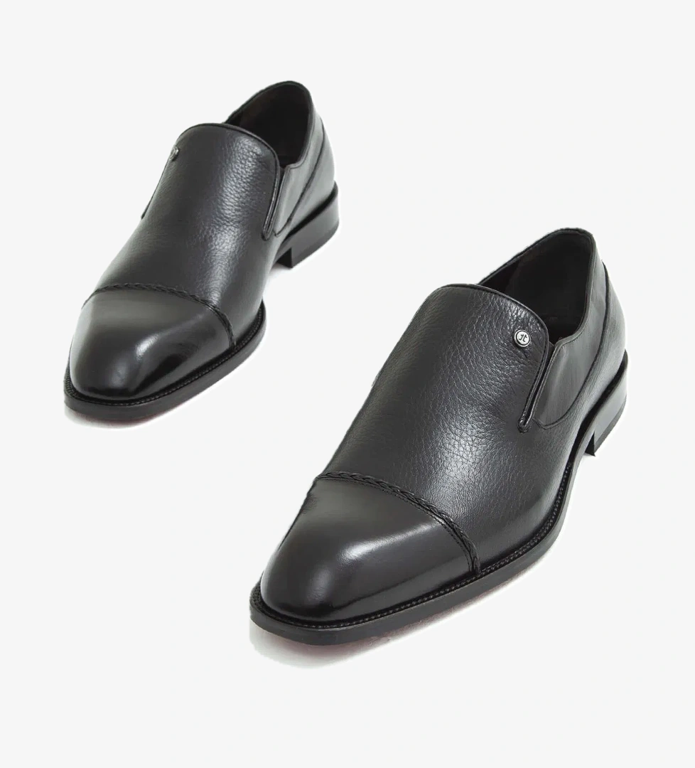 Tamer Tanca Erkek Hakiki Deri Siyah Klasik Ayakkabı - Görsel 1