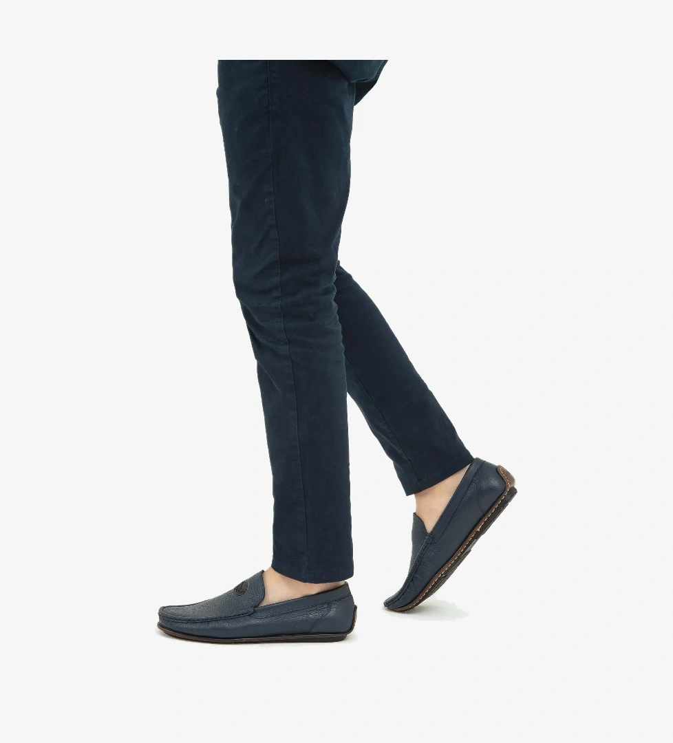 Tamer Tanca Erkek Hakiki Deri Lacivert Driver Ayakkabı - Görsel 1