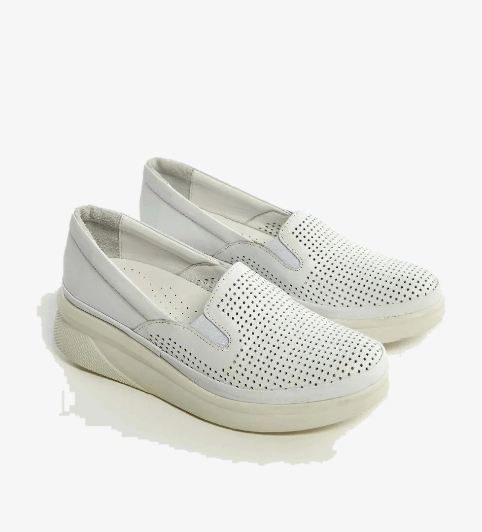 Tamer Tanca Kadın Hakiki Deri Beyaz Comfort Ayakkabı - Görsel 1