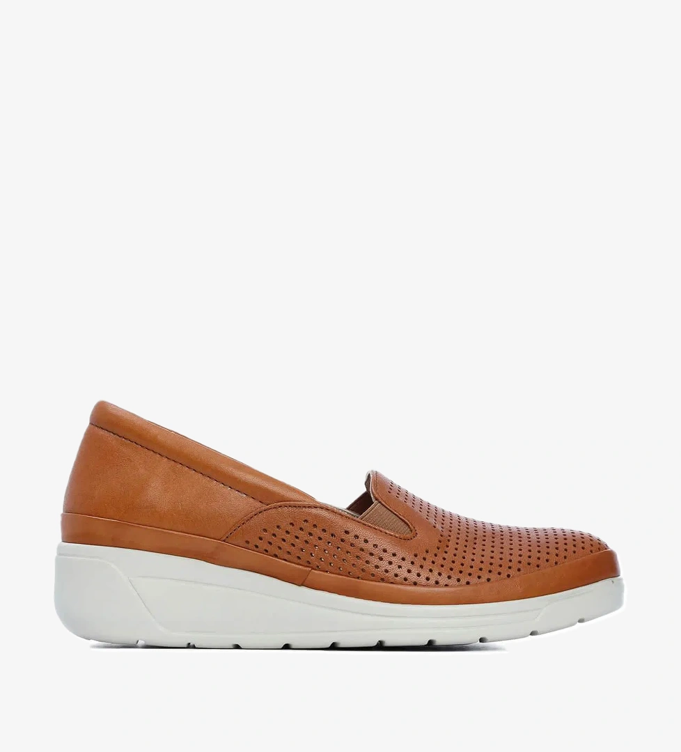 Tamer Tanca Kadın Hakiki Deri Taba Comfort Ayakkabı - Görsel 1