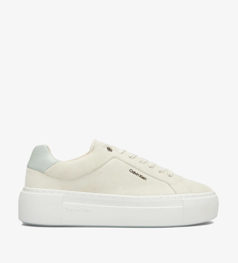 Calvin Klein Flatform Cup Lace Up Kadın Bej Spor Ayakkabı - Görsel 1