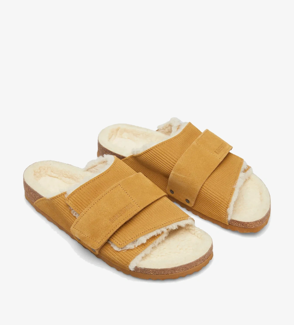 Birkenstock Kyoto Teddy Gepragt Erkek Kahverengi Terlik - Görsel 1