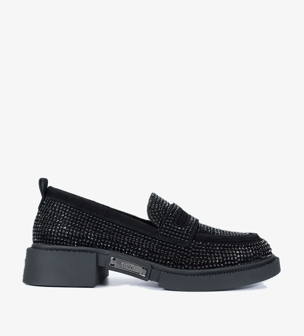 Tamer Tanca Tamer Tanca Kadın Hakiki Deri Siyah Süet Loafer Ayakkabı model görseli