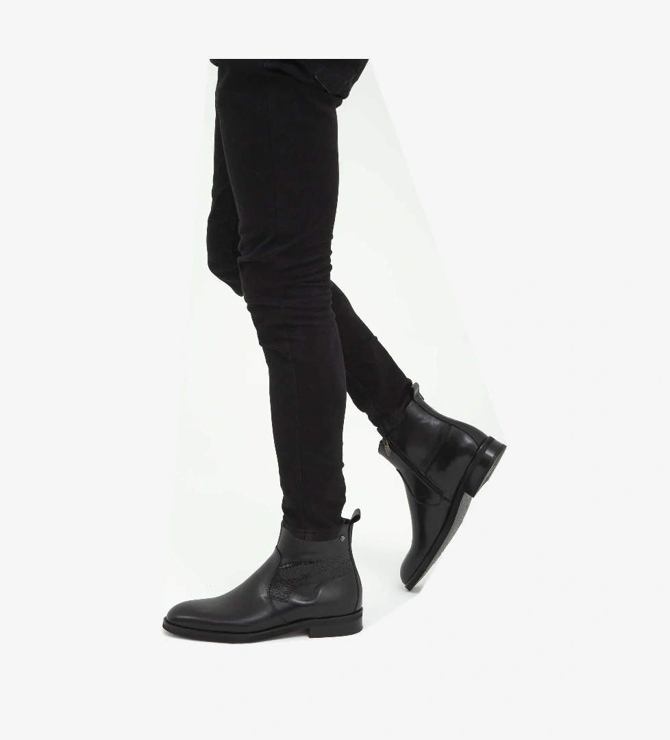 Tamer Tanca Tamer Tanca Erkek Hakiki Deri Siyah Analin Chelsea Bot model görseli