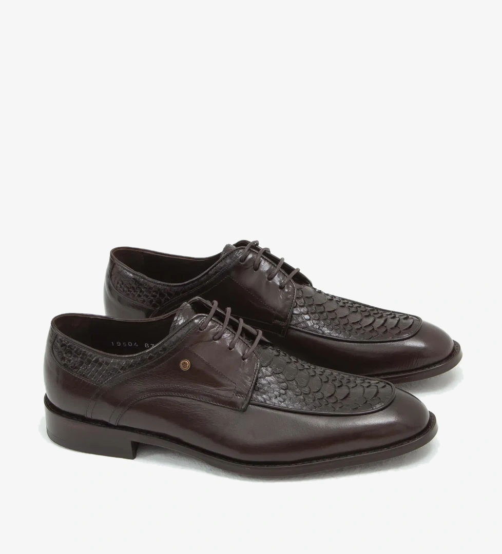 Tamer Tanca Erkek Hakiki Deri Kahverengi Klasik Ayakkabı - Görsel 1