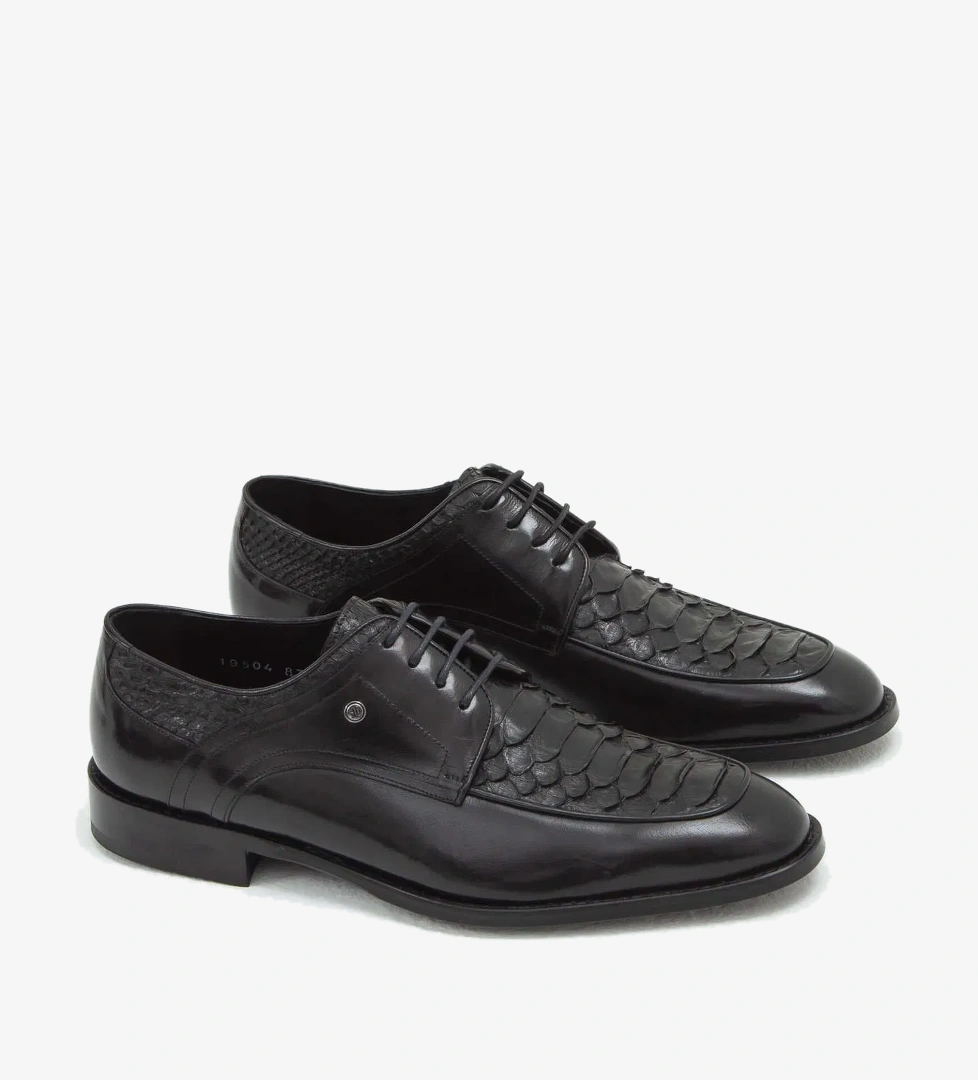 Tamer Tanca Erkek Hakiki Deri Siyah Klasik Ayakkabı - Görsel 1