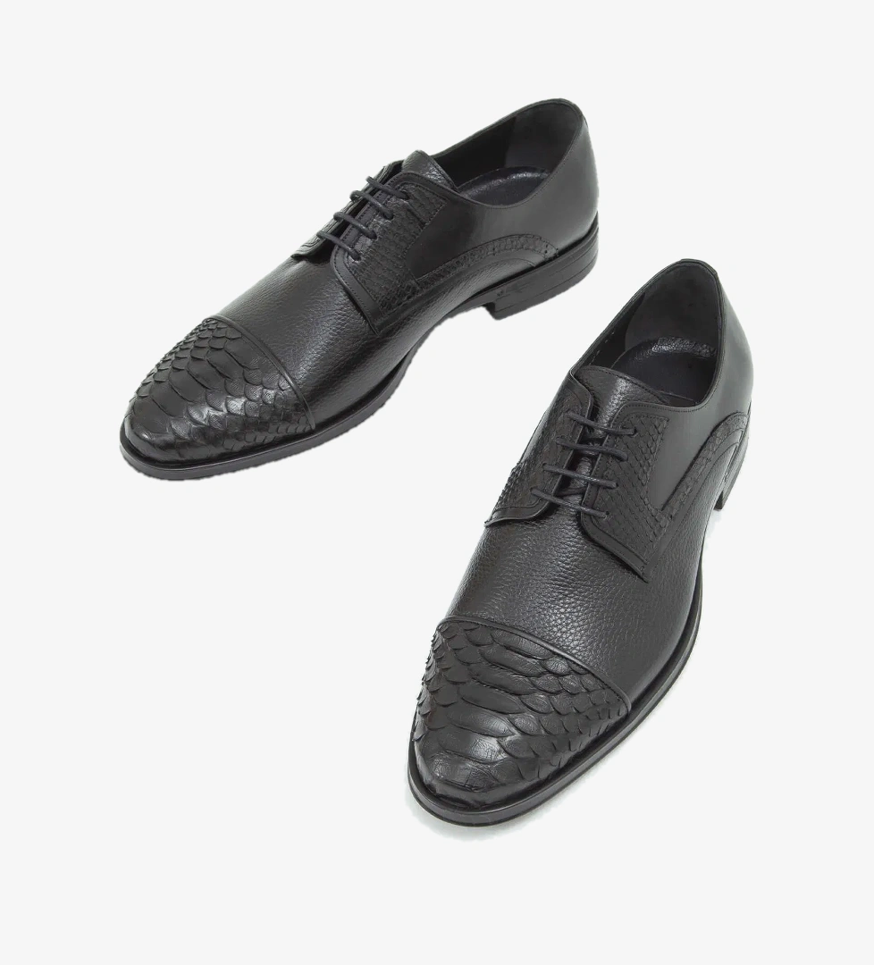 Tamer Tanca Tamer Tanca Erkek Hakiki Deri Siyah Klasik Ayakkabı Casual Ayakkabı | FashFed Siyah - 1. görsel